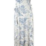 Chaser NEW Size S Blue Cream Vintage Floral Botanical Print Maxi Dress TINY FLAW Photo 0