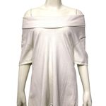 Alex Marie Off Shoulder Knit Top Size Large White Stretch Fabric Flattering Fit Photo 8