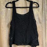 Ultra Pink Black Witchy Goth Crochet Knit Tank Top Boxy Large Photo 1
