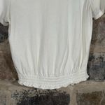 Madewell Blouse Woman's Small Cream Smocked Hem Boho Coastal Casual Minimal Photo 7