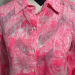 Lilly Pulitzer  Pink Patterned Linen Button Down Shirt Photo 1
