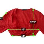 ZARA  Red Linen Wrap Crop Top | Size M Photo 9