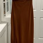 Meshki (NWT) Harriet Satin Midi High Split Dress, Biscuit, Size L Photo 0