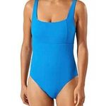 Tommy Bahama Swimsuit Size 8 Palm Modern Square Neck One Piece Blue Swim NWT Photo 0