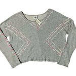 Tokyo Darling NEW  Aeropostale Gray Hearts Cropped Oversized Sweatshirt Size M Photo 0