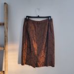 Maggy London Bronze Metallic Paisley Pencil Skirt 8 Photo 1
