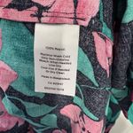 Talbots Women’s XL Navy Blue Pink Floral Blouse Classic Mature Work Office Photo 3