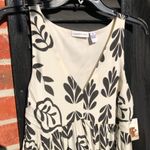 Sincerely Jules  Black & White Leaf Printed Tiered Dress S Photo 3