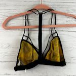 Free People NWT Yellow and Black Flocked Triangle Bralette Size S Photo 1
