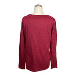 Loft  LONG SLEEVE BURGUNDY‎ MERLOT LACE DETAIL TOP SHIRT WOMEN'S SIZE MEDIUM Photo 3