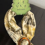 Sunday State | Sage green & Creams Animal Print Scarf w/ Brooch Photo 0