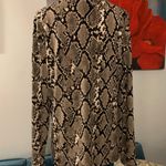 Badgley Mischka  Top L Large Blake Gray Snake Print Shirt Stretch Photo 3