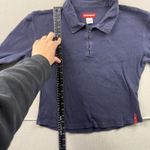 Unionbay Women's  Crop Top Long Sleeve Blue Shirt Size XL Juniors Blouse Photo 4