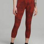 Lululemon Wunder Train High Rise Crop Ombre Red Multi Women’s Leggings Size 14 Photo 0