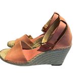 Vince Camuto Wedge Sandal Womens 10M Pink Tan 3.5 in Heel Open Toe Espadrille Photo 2