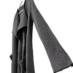 ZARA Knit Gray Black Waterfall Cardigan Size Medium Womens Photo 4