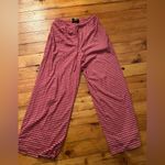 Reformation  Olina Red Striped Lounge Knit Wide Leg Pants hemmed xS Photo 1