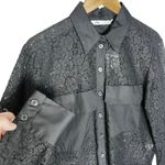 ZARA NWT Women’s Oversized Black Lace Pocket Front High-low Blouse Photo 4