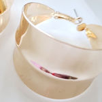 ZARA New!  Bright Golden Hoop Earrings Photo 0