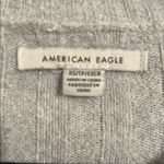 American Eagle  Ribbed Knit Cropped Sweater Gray XS  Long Sleeve Crewneck Ribbed Photo 7