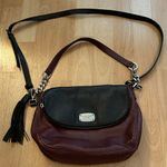 Michael Kors  Black and Maroon Leather Convertible Crossbody Bag Photo 0