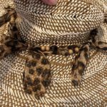 Stylish Woven Floppy Hat with Leopard and Bead Accents EUC Brown Photo 6