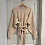 Modern Citizen  Nara Tie-Front Knit Sweater Oatmeal Size Large Photo 1
