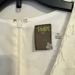 Taylor white lace cold shoulder asymmetrical hem midi dress size 10 Photo 9