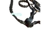 Marfa Black Braided Leather Choker Collar Necklace Fringe Beads Slide Adj NWT Photo 3