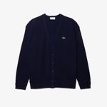 IZOD Vintage Lacoste Sweater Medium Navy Cardigan Preppy Grandpa USA 80s Photo 1
