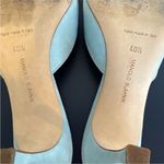 Manolo Blahnik  Maysale Mule Buckle Light Blue Suede Photo 6