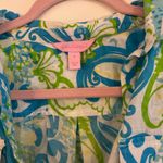 Lilly Pulitzer Cover Up Blouse Crystal Coast Captiva Floral Top Size Small Photo 2