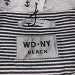 WD•NY Black nautical stripe 1/4 zip pullover hooded jacket womens size M Photo 4