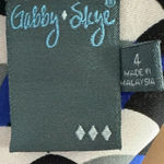 Gabby Skye Geometric Half Sleeve Fit Flare Dress Blue Black Gold Zip Womens 4 Photo 7