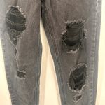 Pretty Little Thing  Black Mom Jeans Distressed Holes Size 2 Photo 3