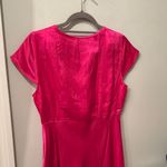J.Crew  Fuchsia Satin V-Neck Dress Photo 4