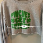 Pinches Get Stitches Cropped Sweater Sweatshirt XS Gray Photo 3