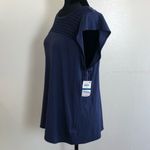 Maison Jules New Eyelet Flutter Sleeves Top Navy Photo 3