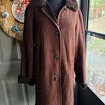 Neiman Marcus Vintage  faux suede fur button down plush maxi coat, size medium Photo 1