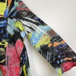 Jess and Jane Size Large Tunic Top Womens Shirt Burnout Abstract Art Multi Mesh Black Photo 5