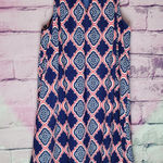 CABANA LIFE SLEEVELESS SHIFT DRESS UPF 50+ ORANGE BLUE GEO PRINT MEDIUM Photo 0