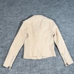 Thread & Supply Faux Suede Moto Jacket Women’s Small Nude Tan Ribbed Panels Zip Photo 1