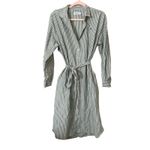 WIMBLEDON Striped Midi Shirt Dress Green Small Photo 1