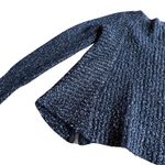 Moth Anthropologie Blue Wool Alpaca Pullover Cotton Sweater Zipper Size Medium Photo 9