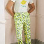 Boden Danby Pull On Trouser Pants in Lemon Tree Print | US 2R Yellow Size 2 Photo 0
