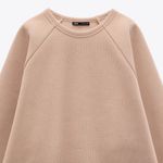 ZARA Sea tan beige oversize sweatshirt pullover sweater  Photo 2