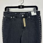 J.Crew Studded High Rise Straight Jean 1996 Semi Stretch Washed Black US 29 MWT Photo 6