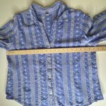 Cato  Floral Embroidered Button Down Blouse Size 18/20W Blue Cottage Lightweight‎ Photo 7