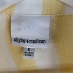 Skylar + Madison Sz S Tunic Top Dress Yellow Vertical Stripe Belted Button Front Photo 1