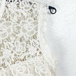 Nanette Lepore  Cream Sleeveless Lace Overlay Exposed Back Zipper Top Size Medium Photo 6